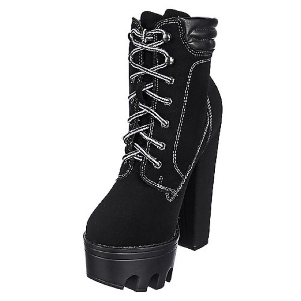 🆕Taryn | Lug Sole Lace Up Booties - Picture 4 of 7